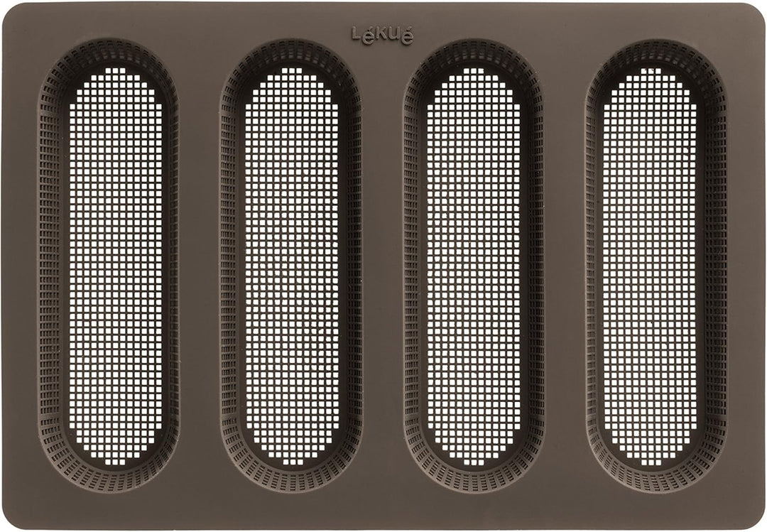 Lékué-Brotbackset, Silikon, braun, 30 x 25 x 15 cm (3000085SURM017) Set Brotbackschale + Löffel + Ba