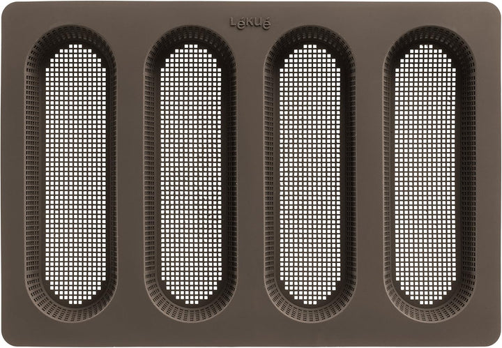 Lékué-Brotbackset, Silikon, braun, 30 x 25 x 15 cm (3000085SURM017) Set Brotbackschale + Löffel + Ba