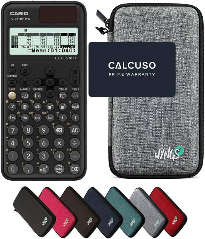 CALCUSO Sparpaket: Casio FX-991DE CW ClassWiz technisch-wissenschaftlicher Schulrechner + WYNGS Schu