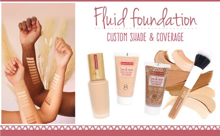 Vegan Make Up - Vegane ZAO Silk Foundation Bio 30 ml – Schminke mit Sheabutter, Mandelöl & Jojobaöl