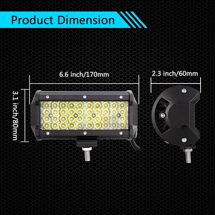 Willpower 2cs 7 Zoll 18cm 120W Led Zusatzscheinwerfer 12V Led Scheinwerfer Auto IP67 Wasserdicht Flu