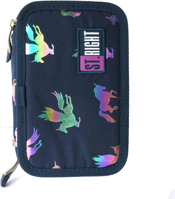 St. Right XXL Federtasche Federmappe Federmäppchen 46-teilig gefüllte Schüleretui 3-stöckig 19 x 13