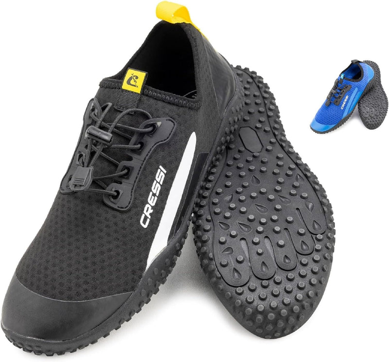 Cressi Sonar Shoes - Unisex Wasserschuh für Erwachsene aus Mikroperforiertes Gewebe Schwarz Gelb 42