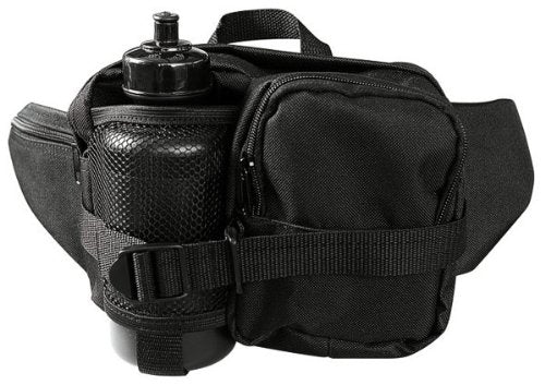Gürteltasche mit Trinkflasche Bauchtasche Outdoor Pack Schwarz