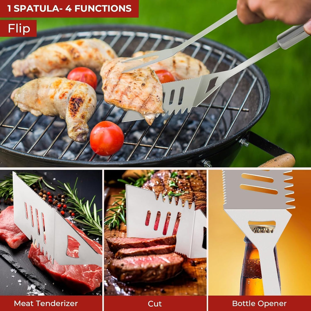 Grillbesteck 29Tlg,Grill aus 420 Edelstahl Grillzubehör Grillset,BBQ Männer, 29