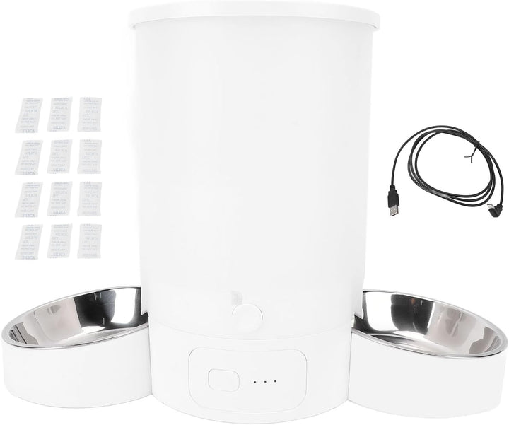 Wakects Futterautomat Katze, Automatischer Futterspender Katze, 3L Katzen Futterautomat 2.4G WiFi mi