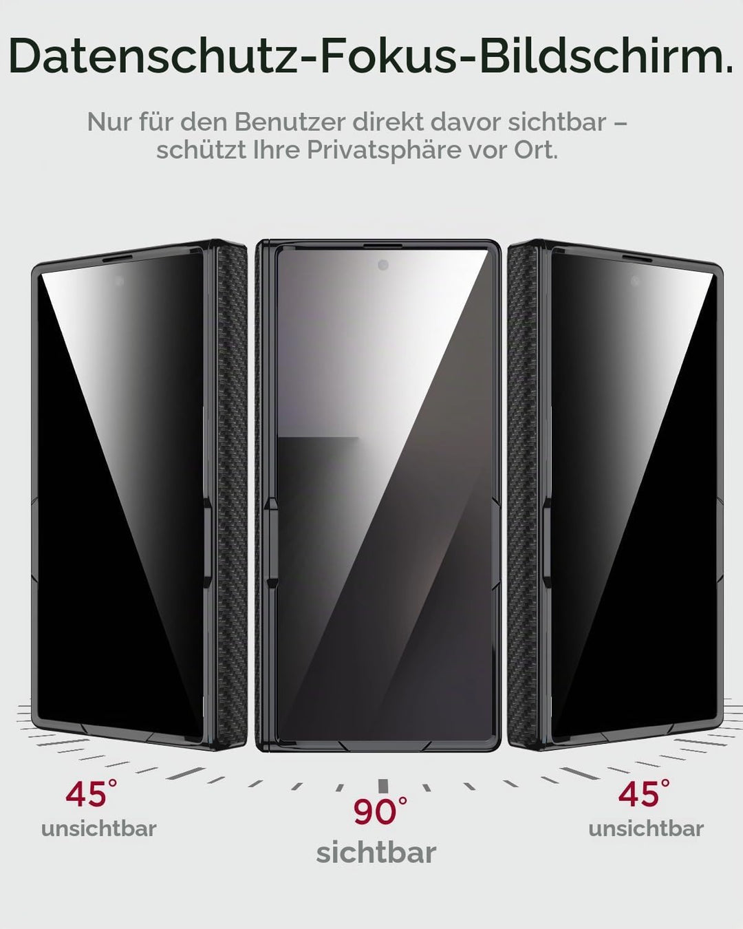 Miimall Privacy Case Kompatibel mit Samsung Galaxy Z Fold 7 Hülle Anti-SPY Displayschutz+Scharniersc