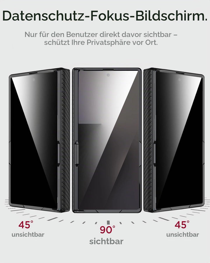 Miimall Privacy Case Kompatibel mit Samsung Galaxy Z Fold 7 Hülle Anti-SPY Displayschutz+Scharniersc