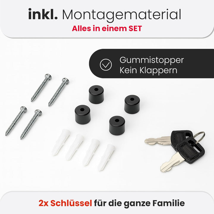 Rapid Teck® Design Briefkasten Modern 2 Weiss Silber mit Zeitungsfach, Stahl Pulverbeschichtet Weiss
