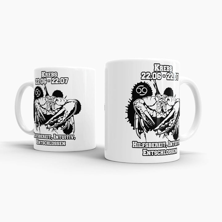 Sternzeichen-Tasse Krebs - Weiss - Geburtstag/Astronomie/Sternen-bilder/mit Spruch/Witzig/Kaffeetass