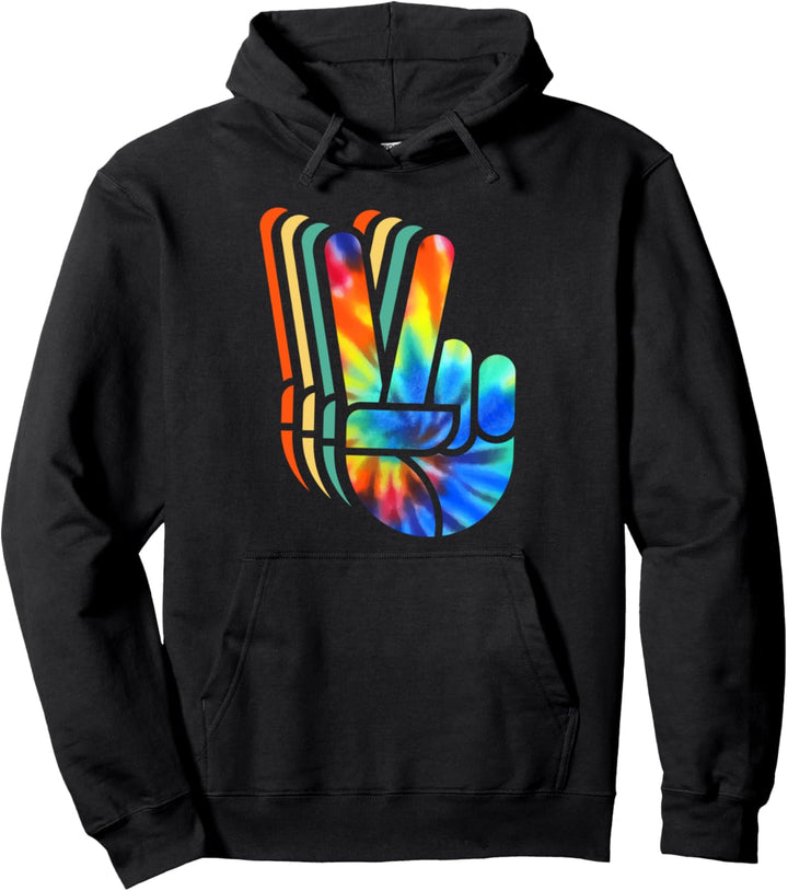 Retro Music - Peace Love - 60s 70s Hippie Pullover Hoodie