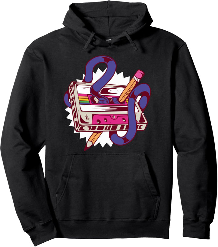 Kassette Vintage Bleistift Schlange Lustiges Retro-Band Pullover Hoodie