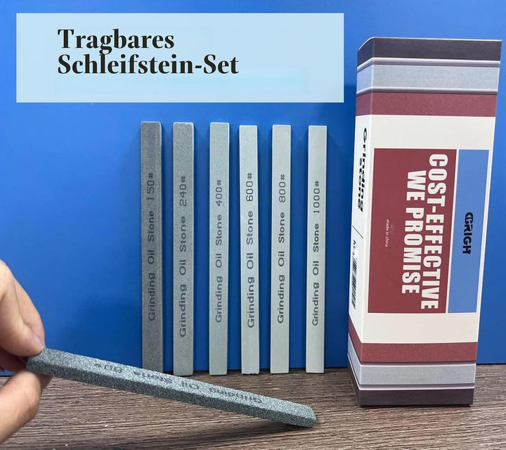 Schärfstein Set,7pcs Messer Abziehstein Set Grün Siliziumkarbid Öl Stein Abziehstein für Messer,Die