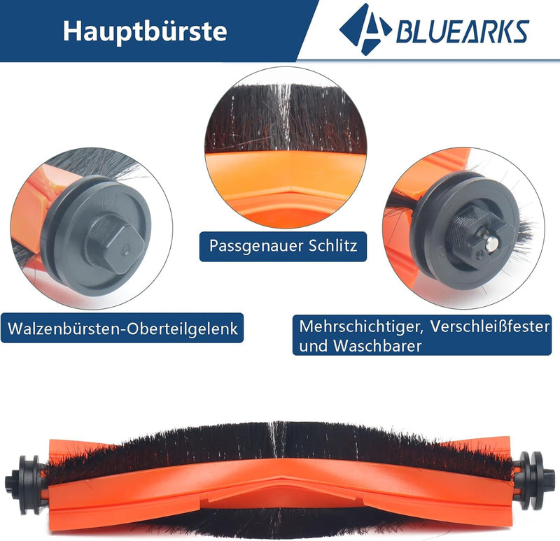 Bluearks 21Pcs Stück Zubehör für Dreame L10s Pro Ultra/X30 Ultra Saugroboter, Bestehend Aus 1 Hauptb