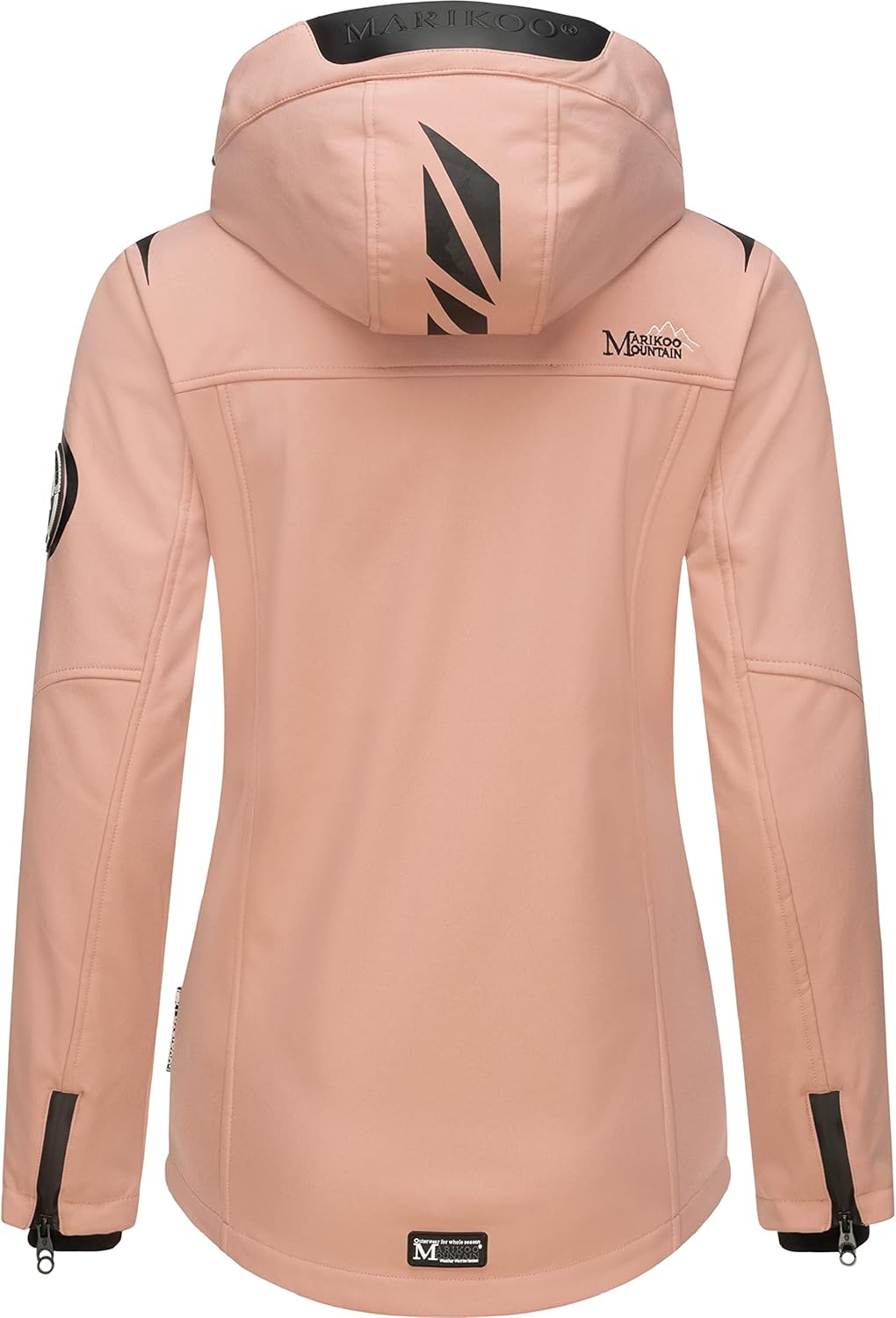MARIKOO Damen Softshelljacke wasserdichte Funktionsjacke mit Abnehmbarer Kapuze Mount-Cho-Oyu, XS Ro