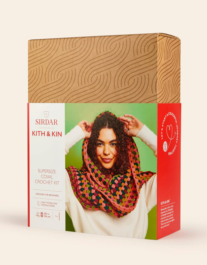 Sirdar Kith & Kin, Oversize Cowl Häkelset, enthält 6 Bälle Hayfield Bonus DK, 4 mm/US G/6 Häkelnadel