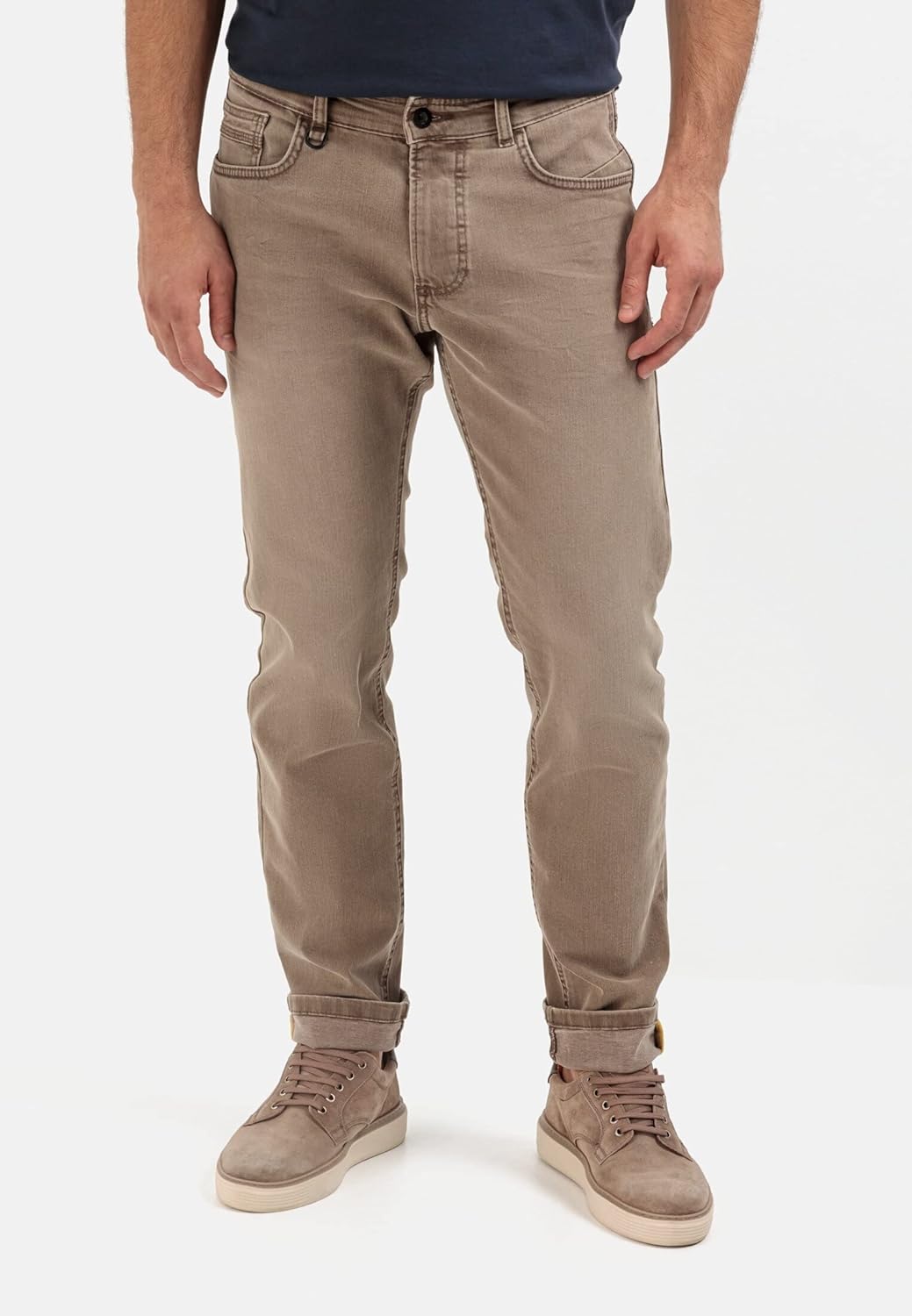 camel active Herren Slim Fit 5-Pocket Jeans 31W / 32L Braun, 31W / 32L Braun