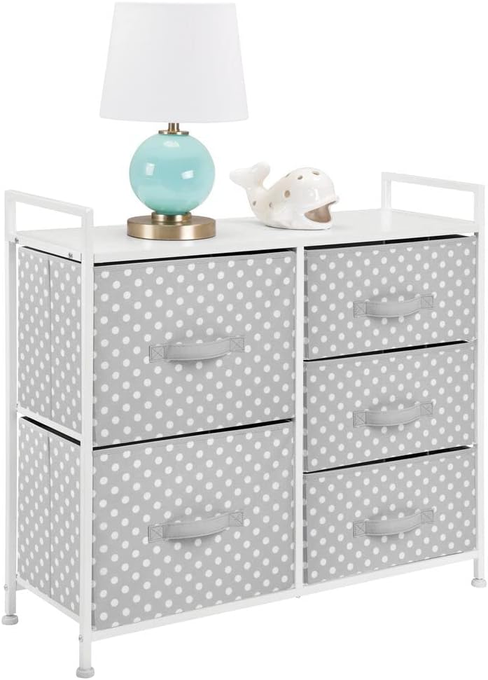 mDesign Kommode mit 5 Schubladen – breiter Schubladenschrank fürs Kinderzimmer – Kleiderkommode mit