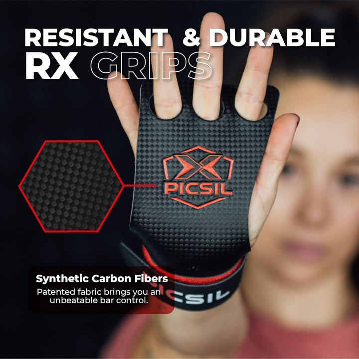 PICSIL RX – Trainingshandschuhe für Cross-Training, Carbon-Grips, für Fitnessstudio, Boxen, Gewichth