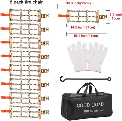 Blueshyhall 8 Stück Universal Schneeketten, Anti-Rutsch Ketten, Auto Anfahrhilfe Schlamm Schneekette