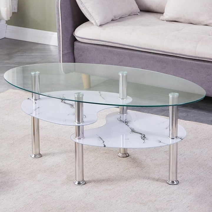 Euro Tische Couchtisch Glas mit 8mm Sicherheitsglas & Facettenschliff - Glastisch perfekt geeignet a