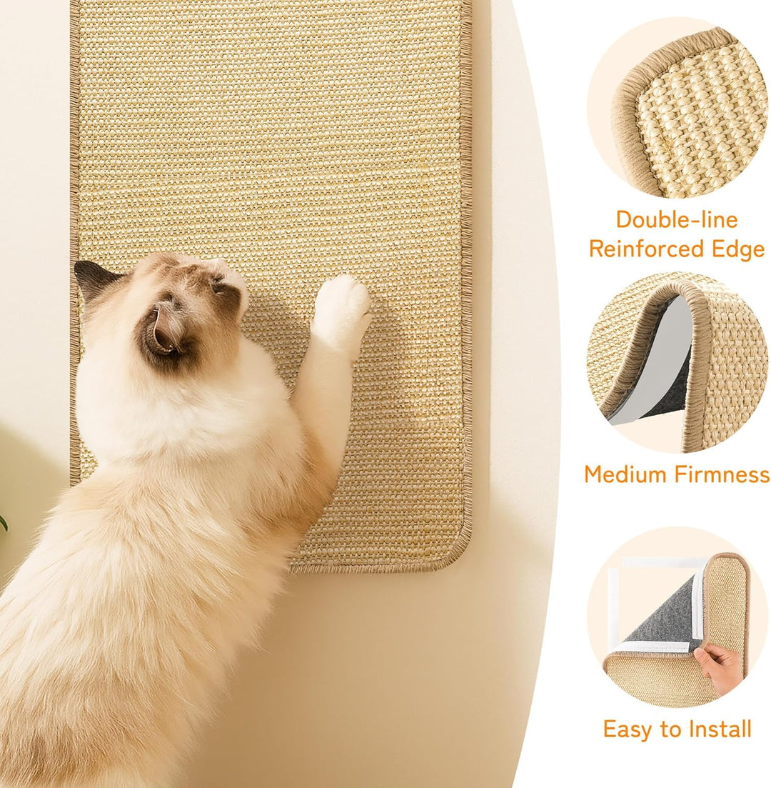 3 stück Kratzmatte Katze, Sisal Kratzteppich Kratzbretter für Katzen(60X30cm+50X25cm+40X20cm), Kratz