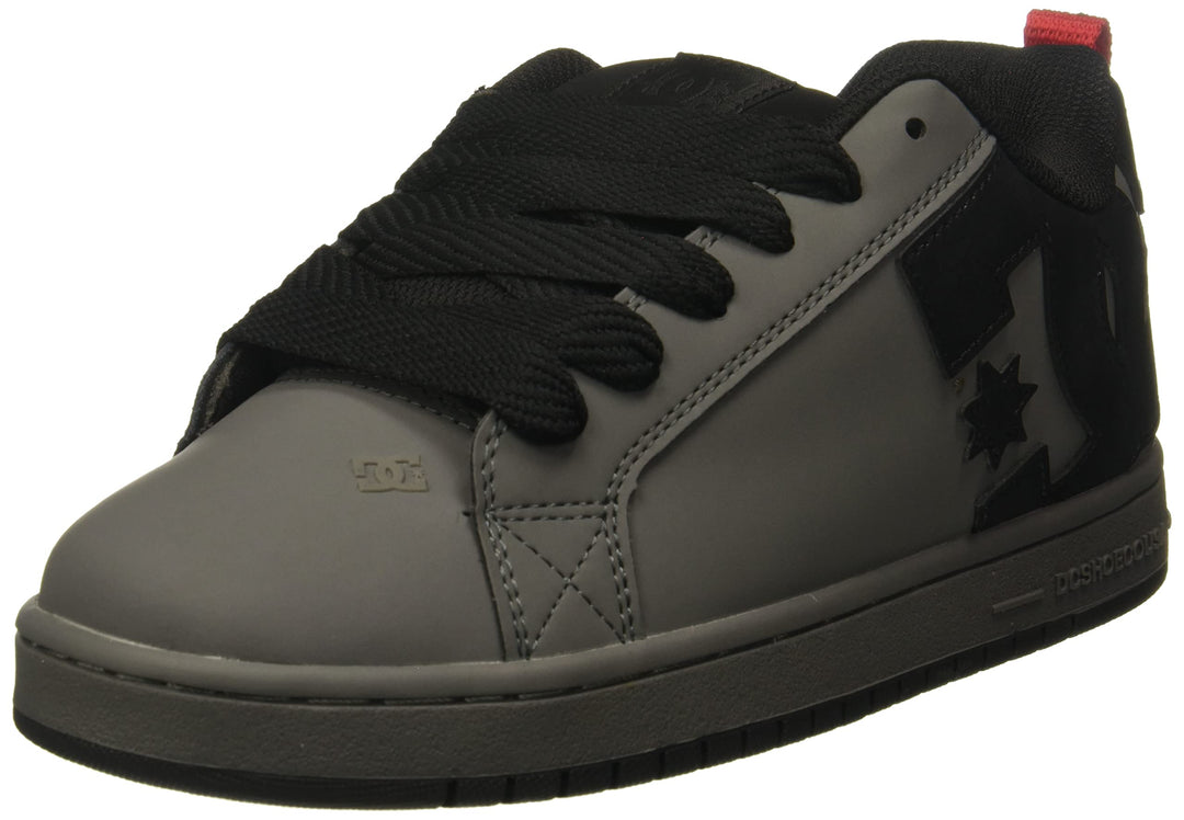 DC Herren Court Graffik Casual Low Top Skateschuh Sneaker Skate-Schuh 42 EU Grau Schwarz Rot, 42 EU