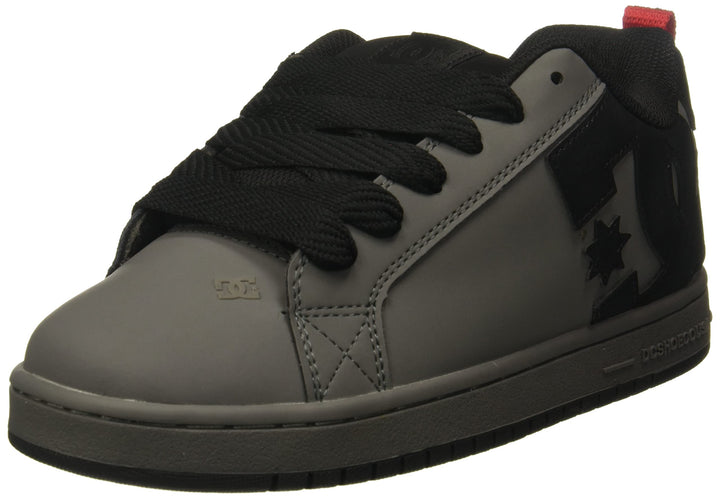 DC Herren Court Graffik Casual Low Top Skateschuh Sneaker Skate-Schuh 42 EU Grau Schwarz Rot, 42 EU