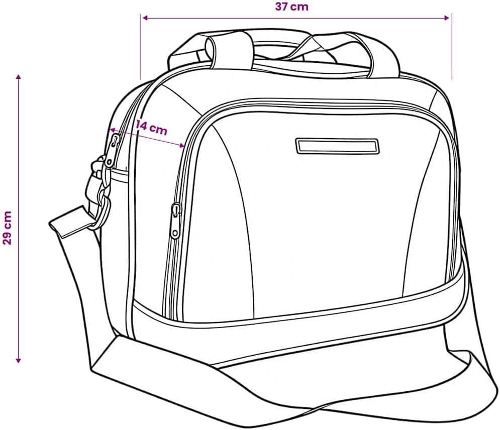 Reiseset Kofferset 5-teilig Schwarz aus Polyester mit PVC Beschichtung, Teleskopgriff, 2 Rollen, Rei