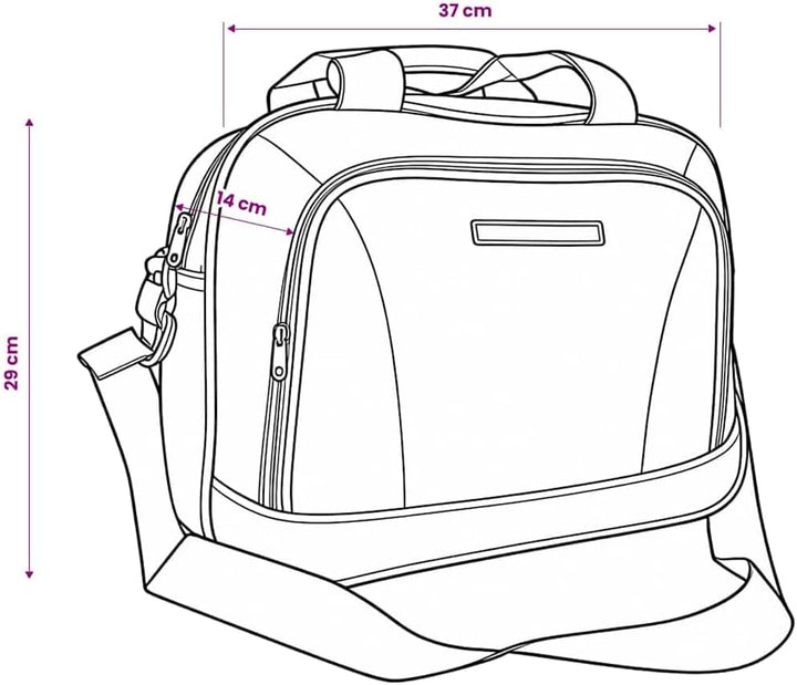 Reiseset Kofferset 5-teilig Schwarz aus Polyester mit PVC Beschichtung, Teleskopgriff, 2 Rollen, Rei