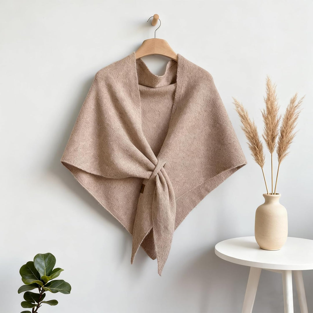 Women's Solid Color Scarf, Damen Dreieckstuch, Generisch Poncho Damen, Knitted Pashmina Shawl Wraps,