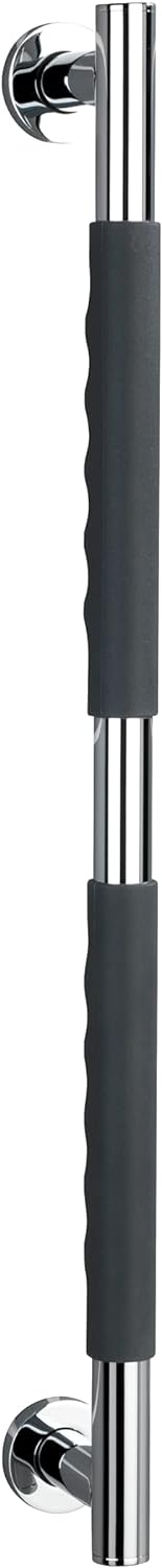WENKO Edelstahl Wandhaltegriff Secura 65,5 cm - Bad-Sicherheitsgriff für Badewanne oder WC, Silikon,