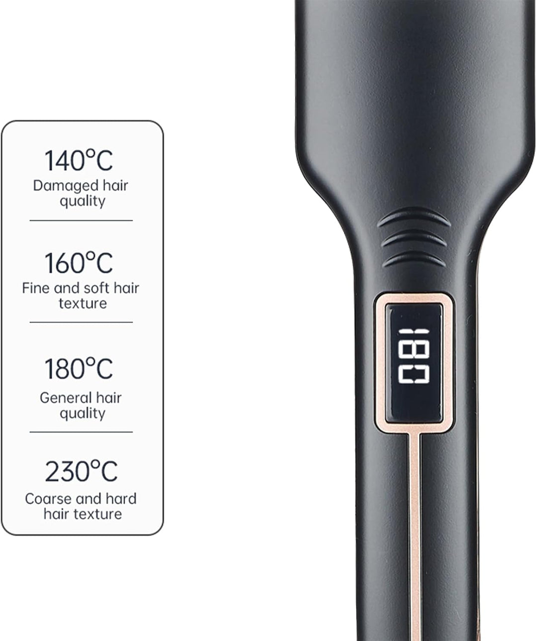 2-in-1 Haarglätter &amp; Lockenstab mit Infrarot-Schutz, PTC Keramik-Heizplatten, 140℃-230℃ LCD-Temperat
