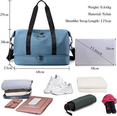 CORIOS Reisetaschen Duffle Bag Nylon Sporttasche für Damen/Herren Faltbare Weekender Übernachtung Ta