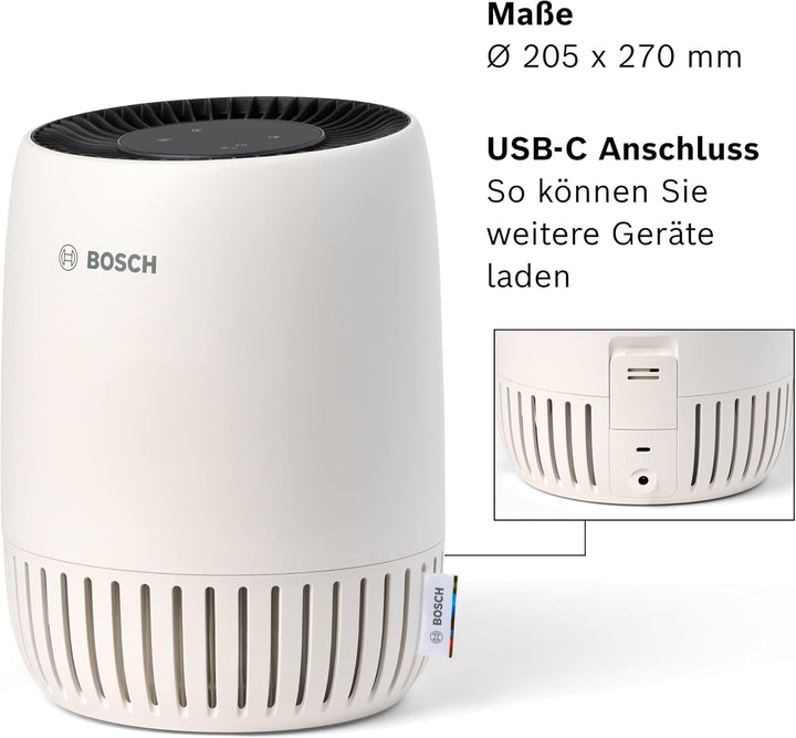 Bosch Air 500 Luftreiniger - Für Räume bis zu 20 m² - Entfernt effizient Schadstoffe - Mit 2-in-1 Lu