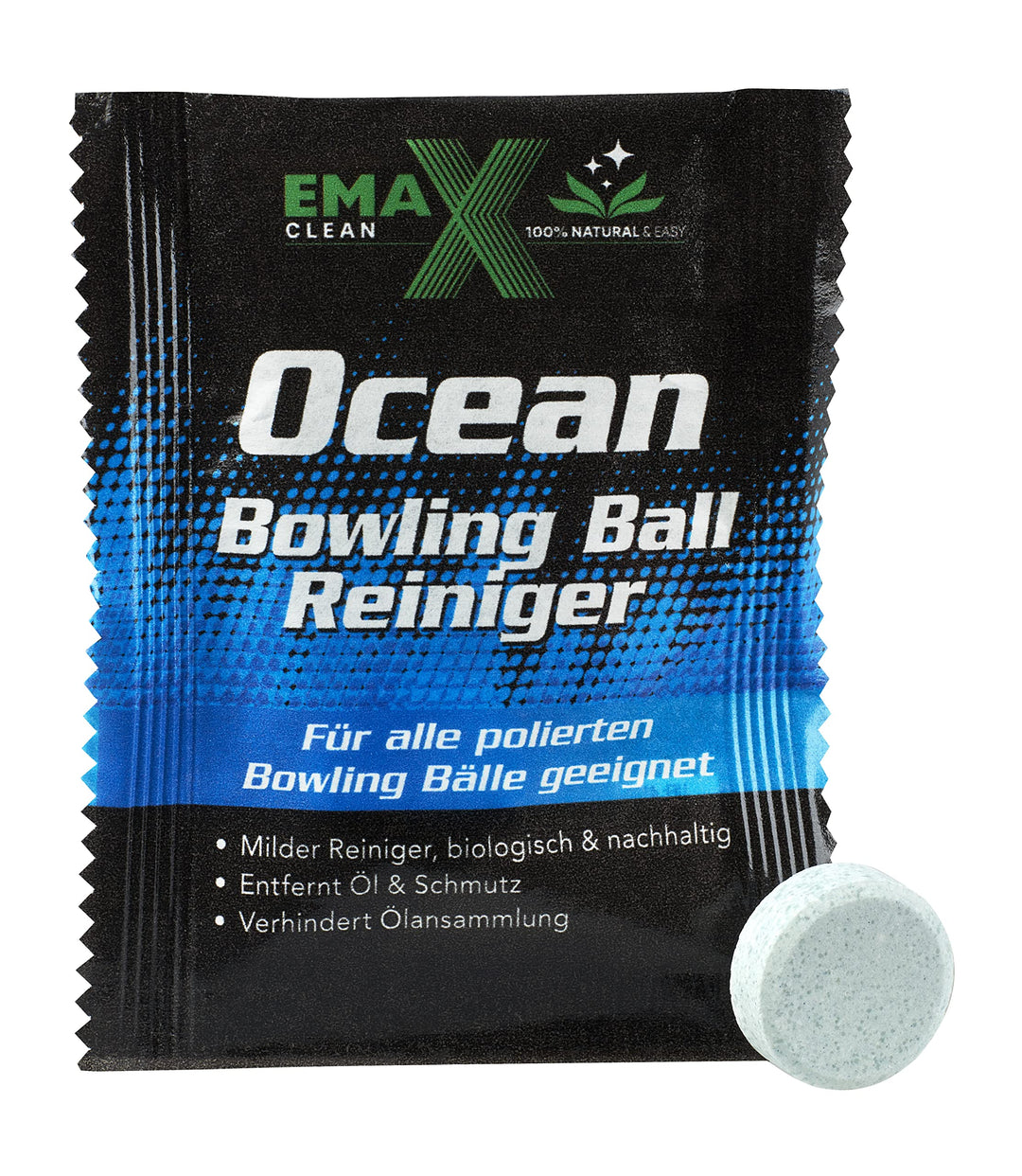EMAX CLEAN Ocean | Bowling-Ball-Reiniger für polierte Bälle | Effektive Reinigung von Bowling-Kugeln