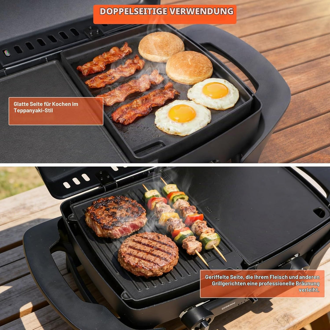 32 x 24cm Gusseisen Grill-Wende-Platte für Enders Urban, Urban Pro, Explorer, Explorer Pro, Grillpla