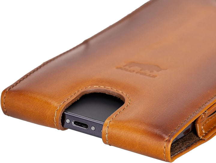 Solo Pelle Lederhülle für das iPhone 14 Plus + 14 Pro Max und alle Geräte bis 6.7 Zoll Case Leder Hü