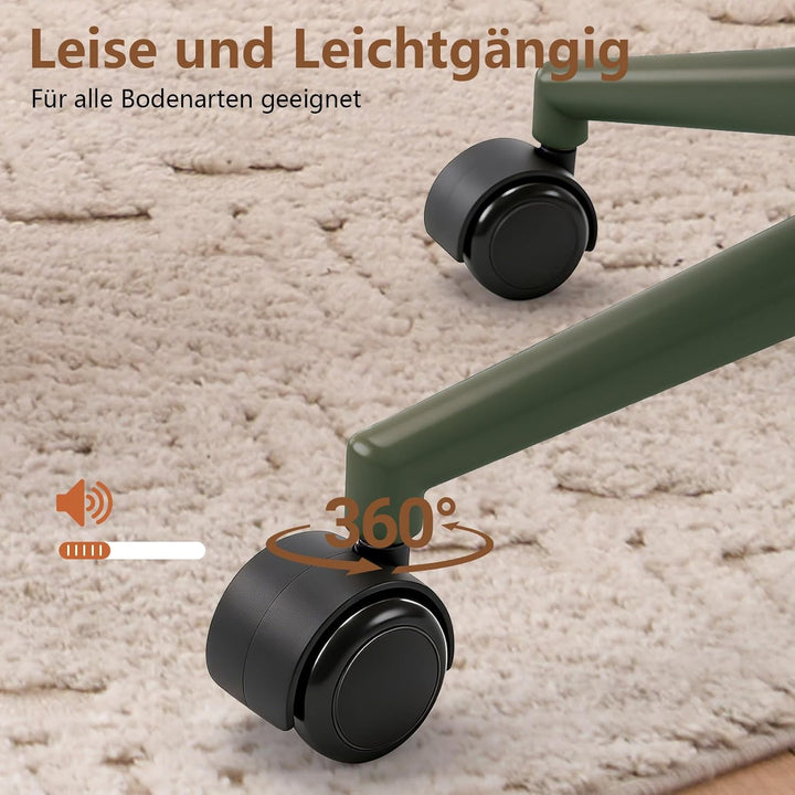 YOUTASTE Bürostuhl Ergonomischer im Fischschwanz-Design, Schreibtischstuhl Drehstuhl mit Rollen, Höh
