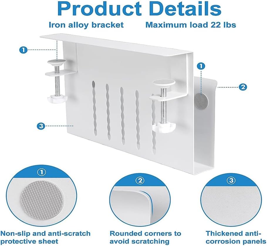 berjalan Schreibtisch-Seitenaufbewahrung, Hängende Schreibtischaufbewahrung, Laptop-Ständer Aus Stah
