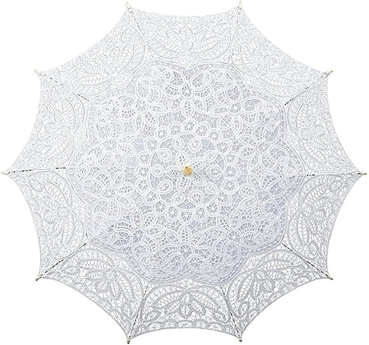 VON LILIENFELD Hochzeitsschirm Brautschirm Vivienne Spitze Deko Sonnenschirm weiss, weiss