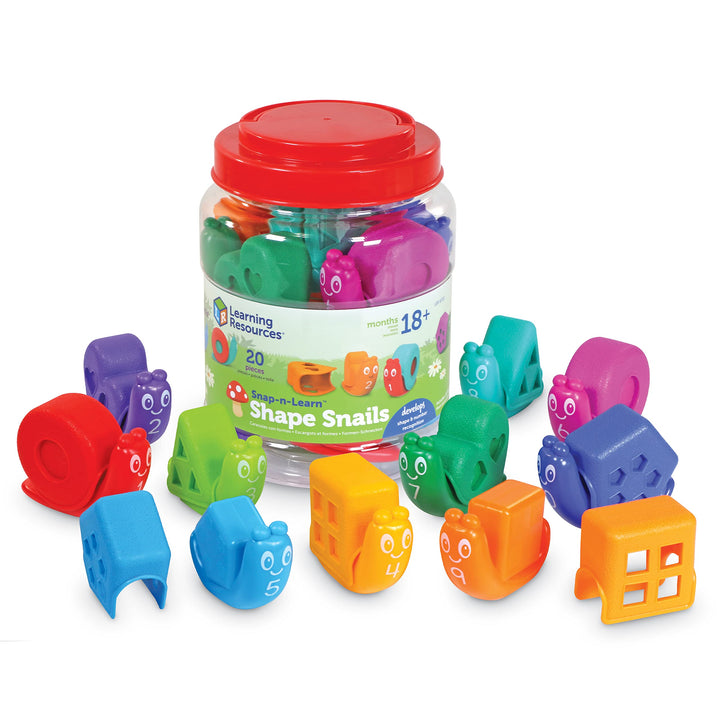 Learning Resources Snap-n-Learn Formen-Schnecken, Kleinkind-Aktivitäten, Lernspielzeug, Farben-Set,
