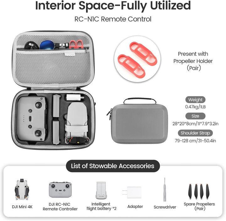 Uvafly Mini 4K Tasche, tragbare Aufbewahrungstasche, kompakte Reisetasche für DJI Mini 4K/Mini 2 SE