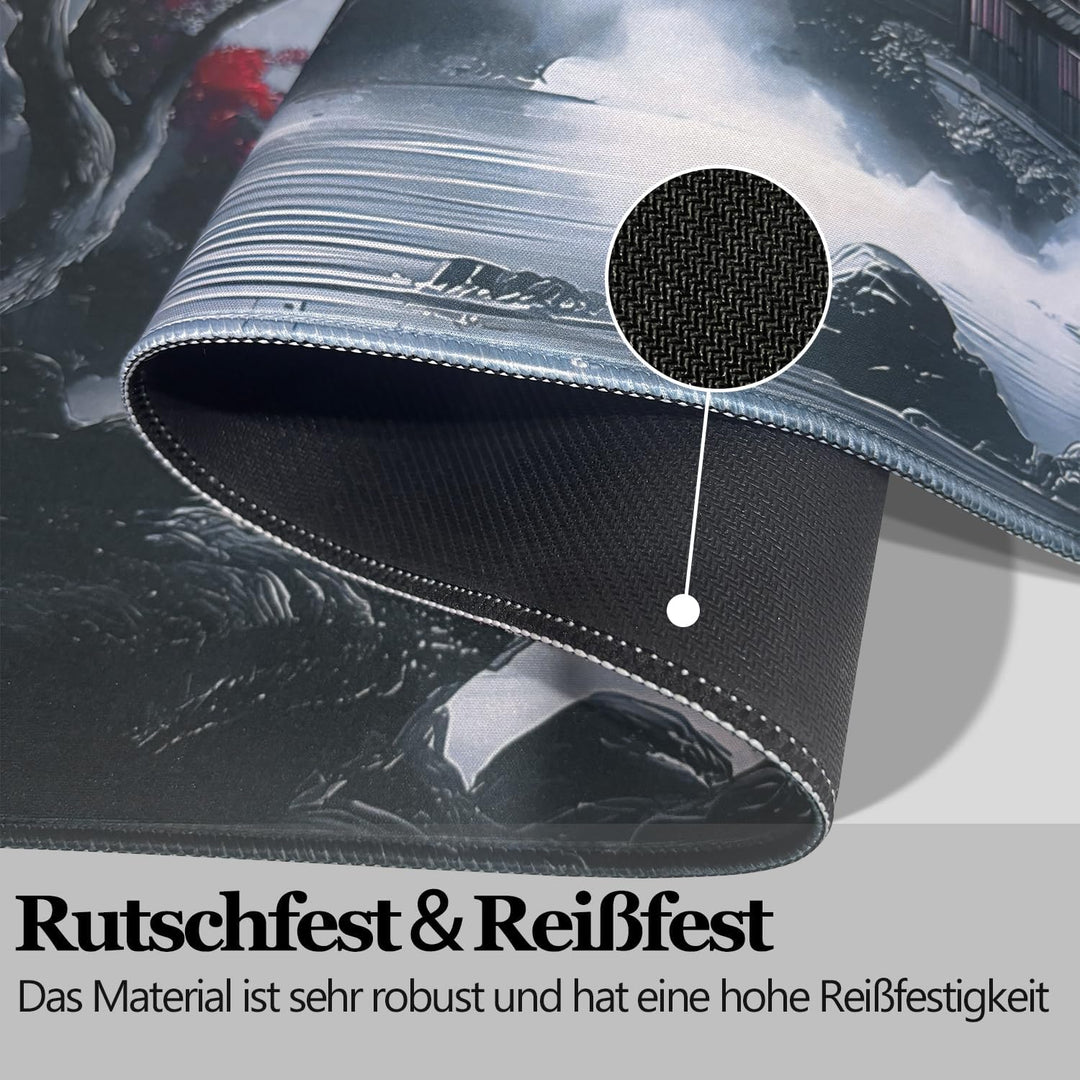 Mauspad XXL,900x400mm Gross Anime-Mauspad,Mausmatte mit Rutschfester Gummibasis,Schreibtischunterlag