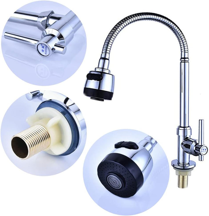 Wasserhahn Küche, Waschbecken Armaturen, Küche Spültischarmatur, Küchenarmatur 360° Schwenkbar Mit B
