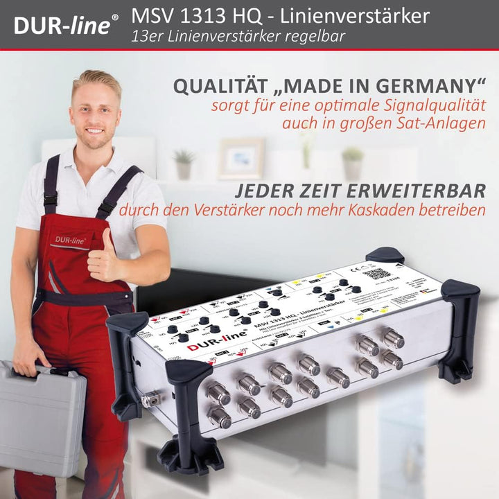 DUR-line MSV 1313 HQ Linienverstärker - Zur Verstärkung von Kaskaden-Systemen von 3 Satelliten - Mad