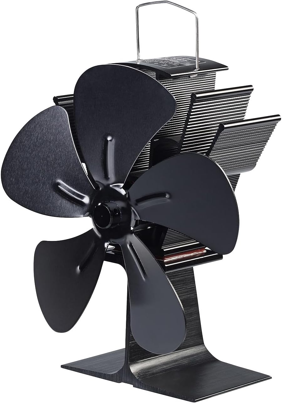 Carlo Milano Ofenventilator: Stromloser Kaminofen-Ventilator mit 5 Lüfter-Blättern, für 60-350 °C (V