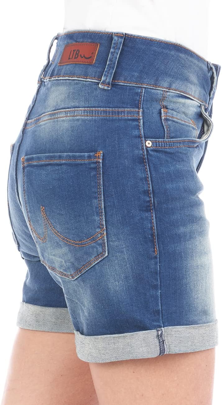 LTB Damen Shorts Becky X Kurze Jeans Hose Jeansshorts Hotpants Basic Denim Stretch Baumwolle Blau Sc