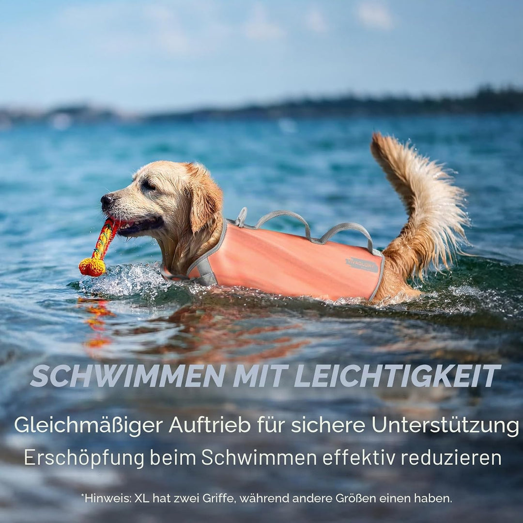 VIVAGLORY Neoprene Schwimmweste Hund, Rettungsweste Hund für Bootfahren, Schwimmweste, Schwimmhilfe