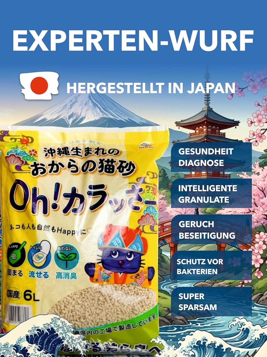 Tofu Katzenstreu | Antibakterielle, spülbare und Geruchshemmende | Katzenstreu staubfrei auf Pflanze